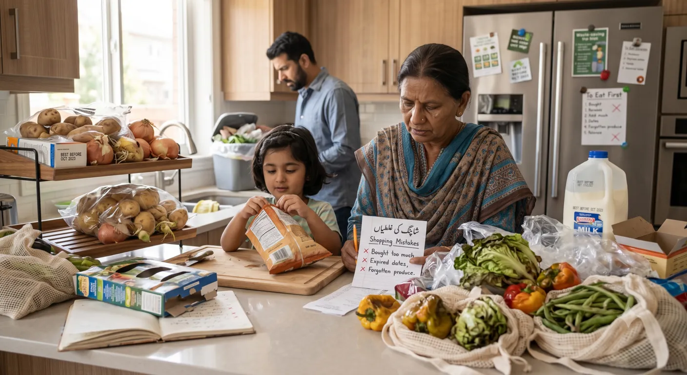 Common zero waste grocery shopping mistakes causing food and plastic waste