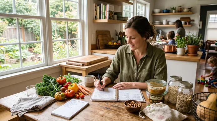 Easy Zero Waste Meal Planning Tips A Beginner's Guide to Wasting Less Food Easy zero waste meal planning with reusable containers and a weekly meal plan