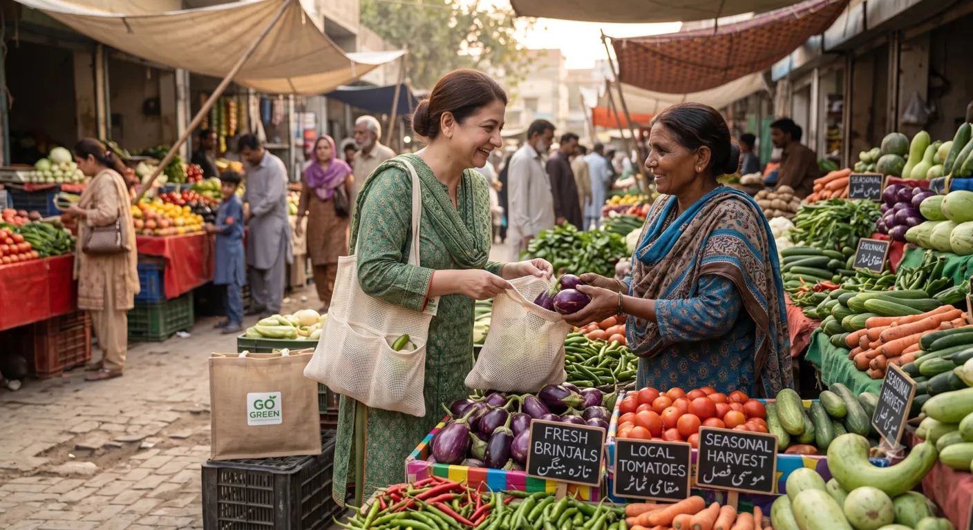 Customer buying fresh local produce from a neighborhood farmers market