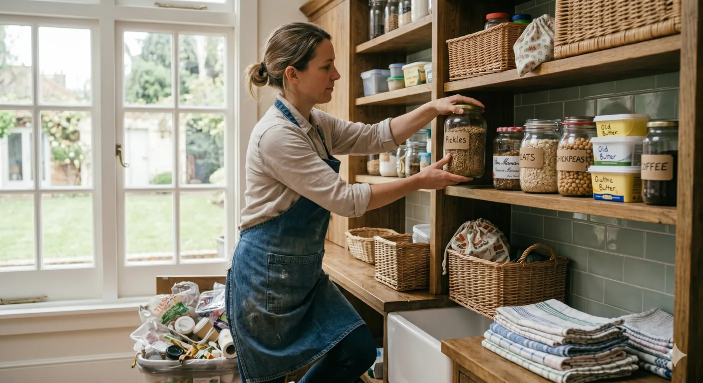 Reusing glass jars, containers, and household items for a beginner zero waste kitchen